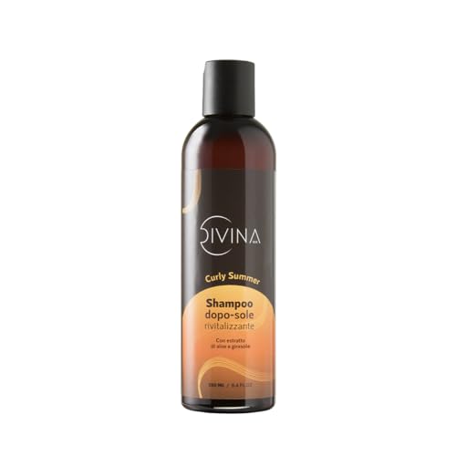DIVINA BLK Afro Curly Summer Revitalizing After Sun Shampoo for Wavy Curly Super Curly Hair by DIVINA BLK with Aloe and Sunflower Extract (250ml)