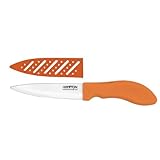 Hampton Forge Durac Dura-Ceramic Utility Knife with Blade Guard, 5-Inch, Orange, HMC01C100US