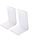 QICI 2 Pack Clear Plastic Bookends Acrylic bookends (Clear Design)