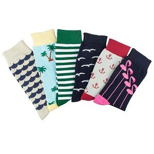 Tutast Men\'s Cotton Dress Socks Funny Socks - Fashion Colorful Patterned Crew Socks for Men, Size 7-13 (Fishhook)