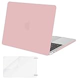 MOSISO MacBook Pro 13 inch Case 2020 2019 2018 2017 2016 Release A2159 A1989 A1706 A1708, Plastic Hard Shell Cover&Screen Protector Compatible with MacBook Pro 13 with/Without Touch Bar, Rose Quartz