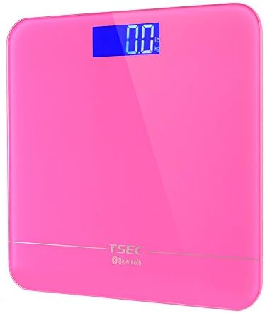 MEINI Precision Digital Bathroom Smart Bluetooth Scales Large LCD Display Phone App On Body Fat Weights Water Calories Muscle Rose Pink