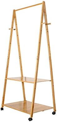 Plate Clothes Rack Floor / Bamboo Hanging Hanger / Bedroom Multifunctional Shelf / Movable Coat Rack(53/70 50 162cm) ( Size : 7053162cm )