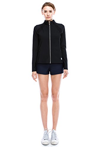 Kurve Sport Women's Lightweight Active Performance Track Jacket (Large, Black) - Thumbnail 6