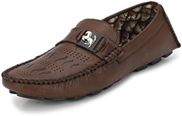 FUCASSO Men's Synthetic Smart Fit Casual Tan Driving Shoes