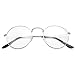 Retro Round Clear Lens Glasses Metal Frame - Silver