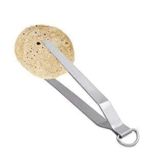 Kanaha Traders Stainless Steel Tong Roti Chapati Chimta Chipya, 1 Piece, Silver