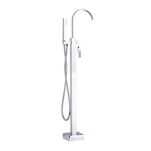 Ouboni Faucet Roman Tub Mixer Chrome Single Lever Brass Floor
