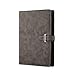 CAGIE Binder Refillable Leather Notebook 6 Ring Binder Notebook Planner for Work A5 Undated Calendar Diary Ruled Notebook Journal for Men Women (Gray)