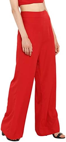 Spotstyl red knotted tie up high waisted bottoms for women bottoms wear women bottoms stylish women bottom western wear casual pants for womens stylish casual pants women western striped pants for women stylish western pants for girls stylish pallazo pants for women latest design new fashion women clothing apparel