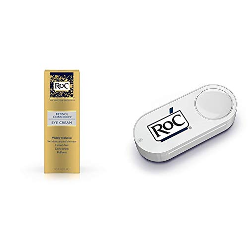 RoC Retinol Correxion Anti-Aging Eye Cream Treatment for Wrinkles, Crows Feet, Dark Circles, and Puffiness .5 fl. oz + RoC Dash Button