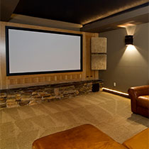 The Auralex SonoLite Bass Trap installed in a home theater