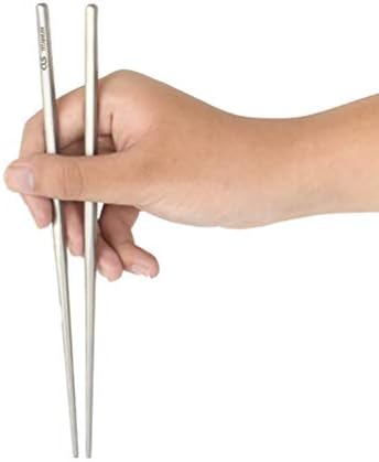 DIABO 1 Pair Titanium Chopsticks with Aluminum Case Eco-Friendly Portable Lightweight Square Handle Chopstick