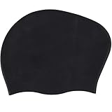 Actorstion Long Hair Swimming Cap - Specially Designed for Swimmers with Long, Thick, or Curly Hair (Black)