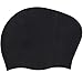 Actorstion Waterproof Silicone Swim Cap For Long Hair Keeps Hair with 3D Ergonomic Design Ear Pockets for Adult Woman and Men(BLACK)