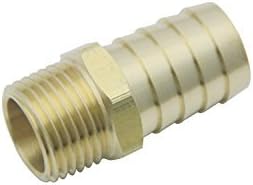 LTWFITTING Brass 1/2-Inch Male BSPT x 19mm Hose Barb Coupler Adapter Fitting for Vehicle Fuel System HVAC System (Pack of 5)