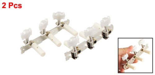 uxcell Pair Beige Silver Gray Classical Guitar Assembly Tuner Tuning Keys Pegs Machine Head