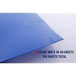 Cleanroom-Sticky-Mats-with-Base-Pad-Include-5-Tacky-Mats-of-30-Sheets-150-Sheets-Total-1-Non-Slip-Hard-Plastic-Frame-Size-24x36-Inches-Thicken-to-50-Microns-Per-Sheet-Repositionable-Blue