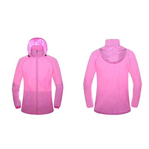 Colmkley Women Men Windproof Jacket Outdoor Bicycle Sports Quick Dry Coat Top Pink