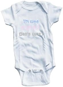 Baby Tee Time Baby Boys' I'm Cute Mom's Hot Dad's Lucky One piece 12-18 Months White