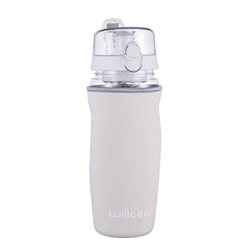 willceal Fruit Infuser Water Bottle 32oz Durable, Large - BPA Free Tritan, Flip Lid, Leak Proof Design - Sports, Camping (White) - Thumbnail 2