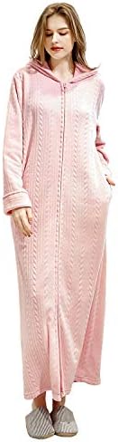 winter dressing gown zip front Dreams & Co. Women's Plus Size Plush Zip-Front Robe