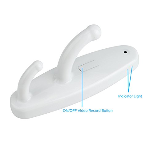 YAOAWE Wireless Hidden Clothes Hook Camera, DVR Spy Camera, Home Security Nanny Cam, Motion Detection Camcorder Black/White - Thumbnail 2