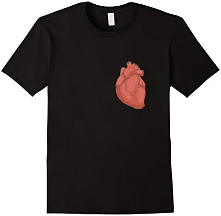 Men's Black Aesthetic Realistic Heart Shirt Design Medium Black