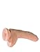 Pipedream King Cock Plus Dual Density Fat Cock Dildo with Balls, Flesh, 10