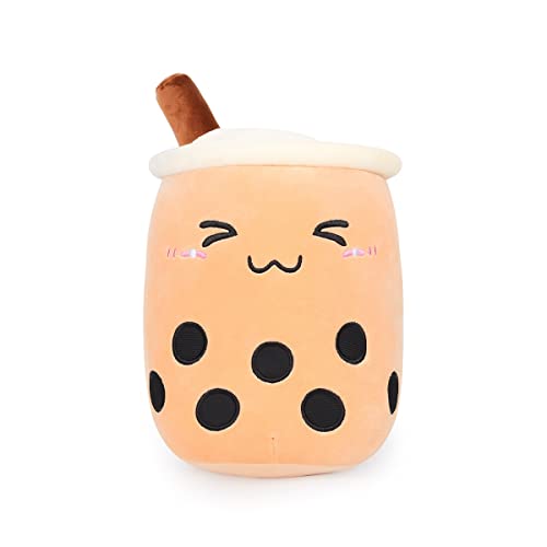AIXINI 9.4 inch Boba Plush Stuffed Bubble Tea Plushie Cartoon Milk Tea Cup Squishy Pillow, Soft Kawaii Pillow