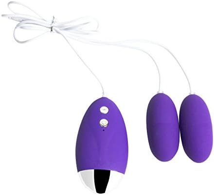 Silicon Wired Control 20 Frequency Double Vibration Love Egg Bullet for Women and Couples F (Violet)