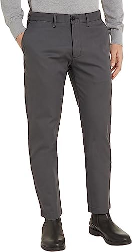 Core Denton 1985 Pima Cotton Chino Calças Masculinas, Cinzento (Freixo Escuro), 33W/30L