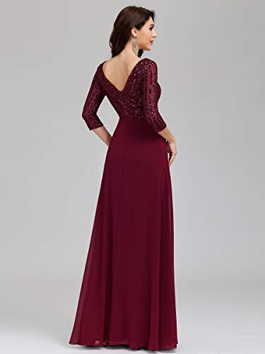 Ever-Pretty-Abito-da-Cerimonia-Elegante-Manica-Lunga-Scollo-a-V-con-Paillettes-Linea-ad-A-Chiffon-Donna-00751