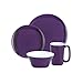 Rachael Ray Dinnerware Round and Square 16-Piece Stoneware Dinnerware Set, Purple