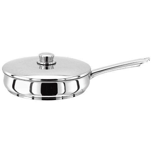 Stellar Classic Stainless Steel 26cm Sauté Pan with Lid, Induction Ready, Oven Safe, Dishwasher Safe