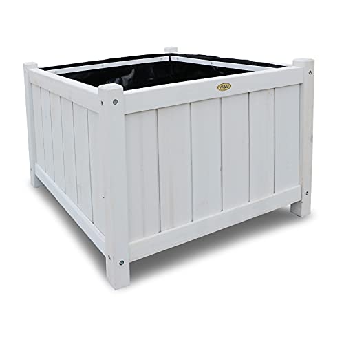 HABAU Pflanzkasten, hellgrau, mit Pflanzfolie, 46 x 46 x 35 cm