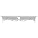 MyGift White Heart Design Wall Mounted Floating Storage Shelf with 4 Coat Hooks/Entryway Organizer Rack