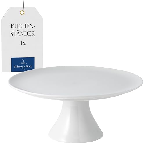 Villeroy & Boch - For Me Kuchenständer 30 cm Weiß, Spülmaschinenfest, Mikrowellensicher, Tortenplatte mit Fuß, Tortenständer, Kuchenplatte, Kuchenplatte Rund, Serviergeschirr, Premium Porzellan