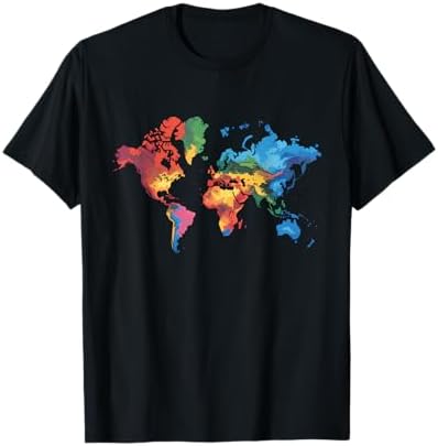 Amazon.com: World Map of All Seven Continents T-Shirt T-Shirt