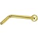 Body Candy 18 Gauge 14k Yellow Gold 1.5mm Ball L-Shaped Nose Ring