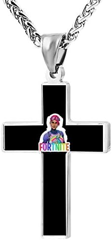 BlingDi Fashion Design Fort-Nite Brite Bomber Logo Zinc alloy Religious Cross Pendant Necklace