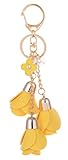 Giftale Flower Key Ring Handbag Accessories Tassels Keychain for Handbag Pack of 2