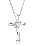 FUNRUN JEWELRY 925 Sterling Silver Cross Pendant