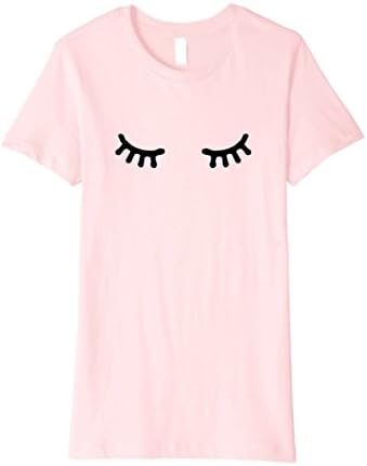 Womens Sleepy Fancy Long Eye Lashes Makeup Good at Naps Shirt XL Pink