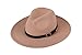 Dantiya Women'/s Wide Brim Wool Fedora Panama Hat with Belt Camel, One Size