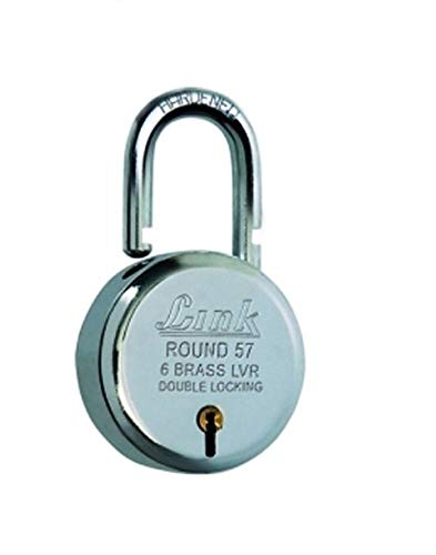 Link BCP_Round 57 Steel 57mm Double Locking Lock with Hardened Shackle Set (Silver, 4-Pieces)