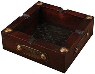LYHONG Practical Vintage Wood Ashtray Cigarette Cigar Handmade Tobacco Wooden Case Cigarette Rests For Smoking Convenience