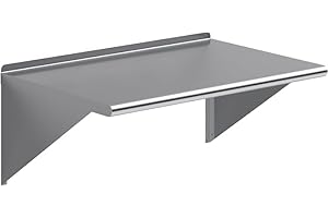 Express KitchQuip Stainless Steel Wall Shelf | Metal Shelving | Garage, Laundry, Storage, Utility Room | Restaurant, Commercial Kitchen | NSF Certified | (24” x 48”)