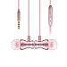 Bambud In-Ear Earbuds Headphones, Bambud Magnetic Wired Earphones Stereo Noise Cancelling Earphones with Mic and Volume Control (Rose Gold)