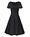 STYLEWORD Women's Short Sleeve V Neck Casual Elegant Dress(Black,S)
